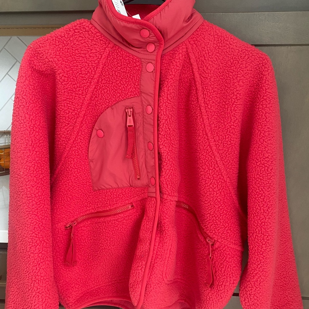 Free People Hit the Slopes Fleece Jacket in Puckerd up